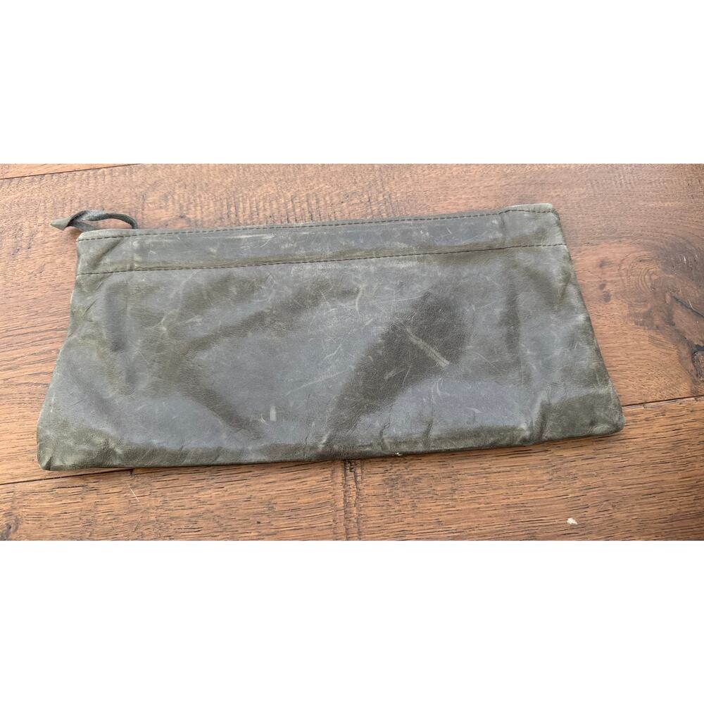 Ruese Vintage Leather Gray Clutch Handbag Rectangular - Picture 2 of 6